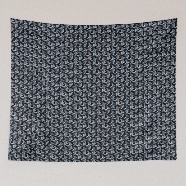 Item preview, Retro Circle Swirl in Black and Blue designed and sold by Artistestella.