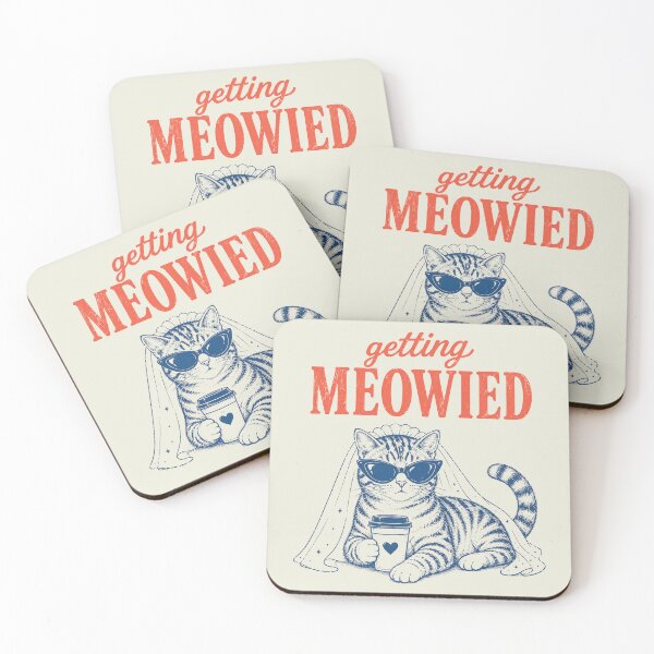 Item preview, Funny Getting Meowied, Cat Bride, Cat Wedding designed and sold by haloochichi.