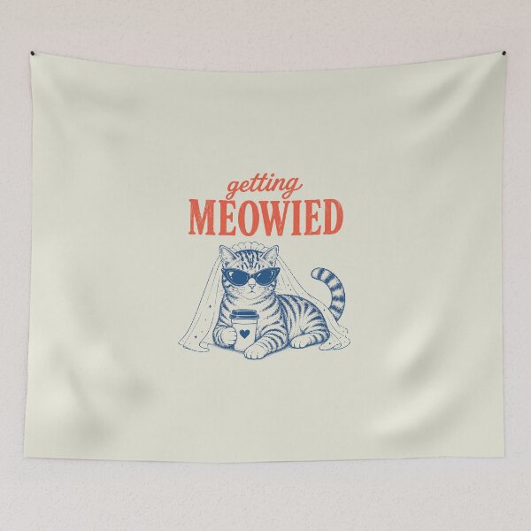 Item preview, Funny Getting Meowied, Cat Bride, Cat Wedding designed and sold by haloochichi.