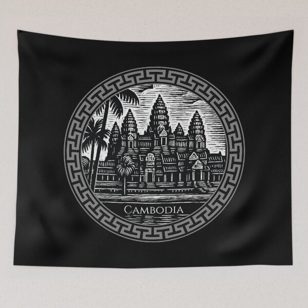 Item preview, Cambodia Vintage Woodcut Art designed and sold by Thistle-TShop.