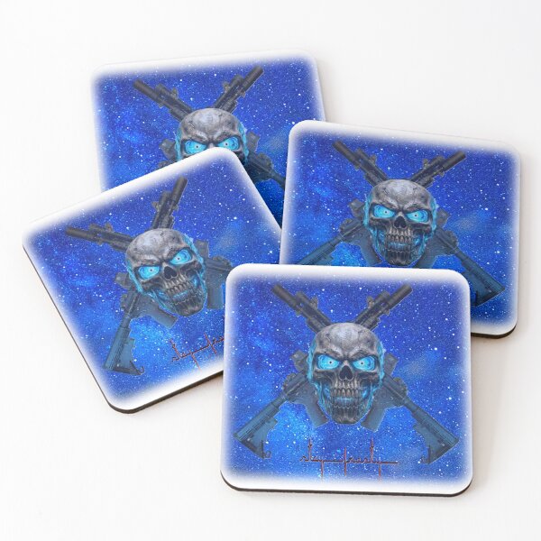Item preview, Crossed Rifles skull starry night designed and sold by InkShiftLabs.