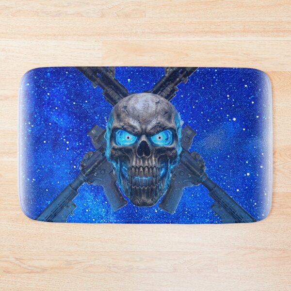 Item preview, Crossed Rifles skull starry night designed and sold by InkShiftLabs.