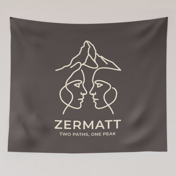 Item preview, Zermatt Switzerland - Alpine Hiking One Line Art designed and sold by SplashTastic.