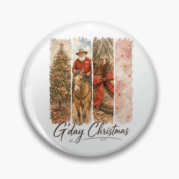 Item preview, G'day Christmas Aussie Country Christmas Cowboy Santa Tee Gum Tree Cowboy Horse Boots Australia designed and sold by Yellowriversss.