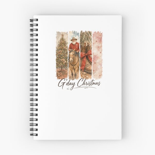 Item preview, G'day Christmas Aussie Country Christmas Cowboy Santa Tee Gum Tree Cowboy Horse Boots Australia designed and sold by Yellowriversss.
