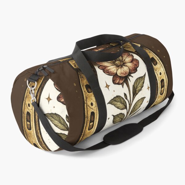 Item preview, Vintage Golden Horseshoe with Floral Illustration, Lucky Country Western Art designed and sold by MonaRose_Art.