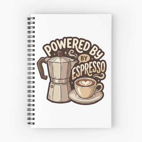 Item preview, Powered By Espresso Moka Pot Coffee Sticker, Home Barista Laptop Decal designed and sold by KreatoLab.