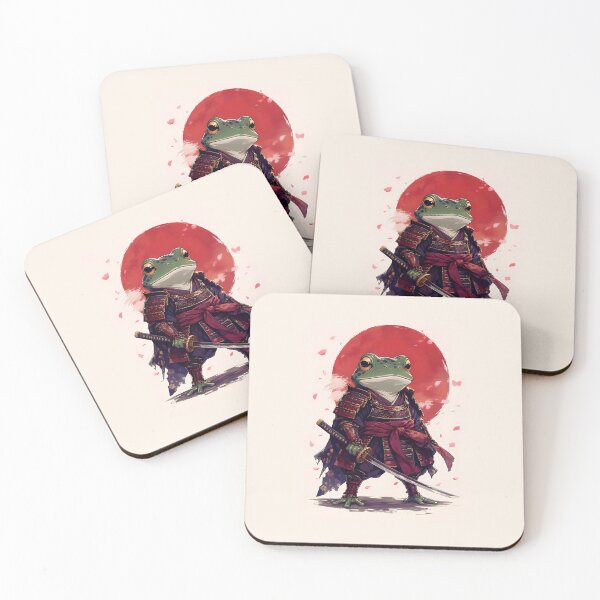 Item preview, Samurai Frog with Katana - Japanese Bushido Ukiyo-e Warrior Art designed and sold by Knacky Print.