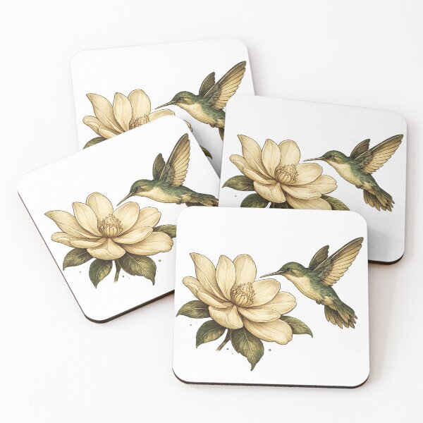 Item preview, Vintage Hummingbird and Flower Aesthetic Nature Lover Art designed and sold by MonaRose_Art.
