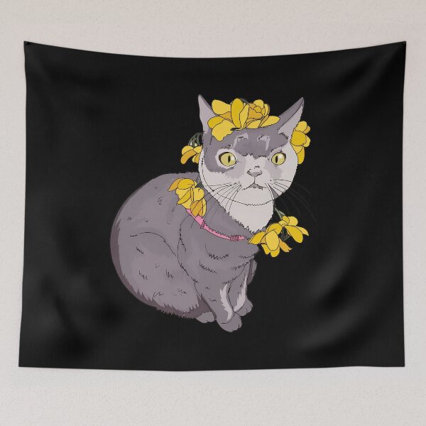 Item preview, Cat with Flower Crown designed and sold by SoyLamderma.