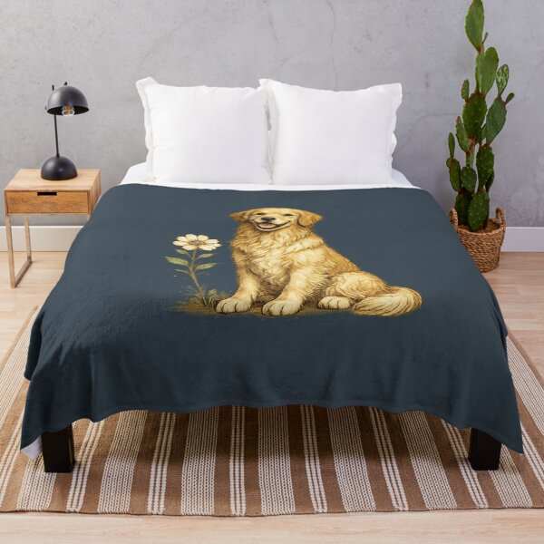 Item preview, Cute Golden Retriever with Daisy Flower, Happy Dog Lover Gift designed and sold by MonaRose_Art.