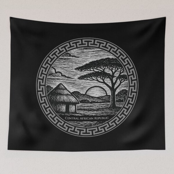 Item preview, Central African Republic Vintage Woodcut Art designed and sold by Thistle-TShop.