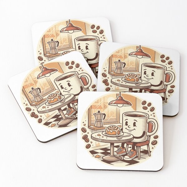 Item preview, Vintage Coffee Cup Cinnamon Roll Retro Illustration designed and sold by lovepower.