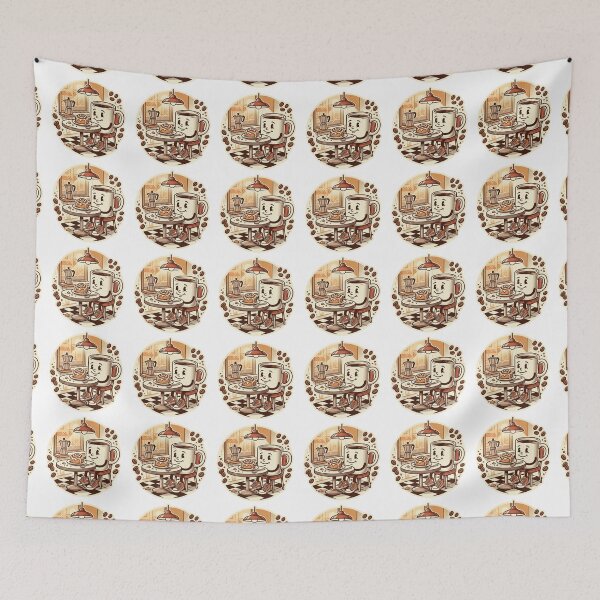 Item preview, Vintage Coffee Cup Cinnamon Roll Retro Illustration designed and sold by lovepower.