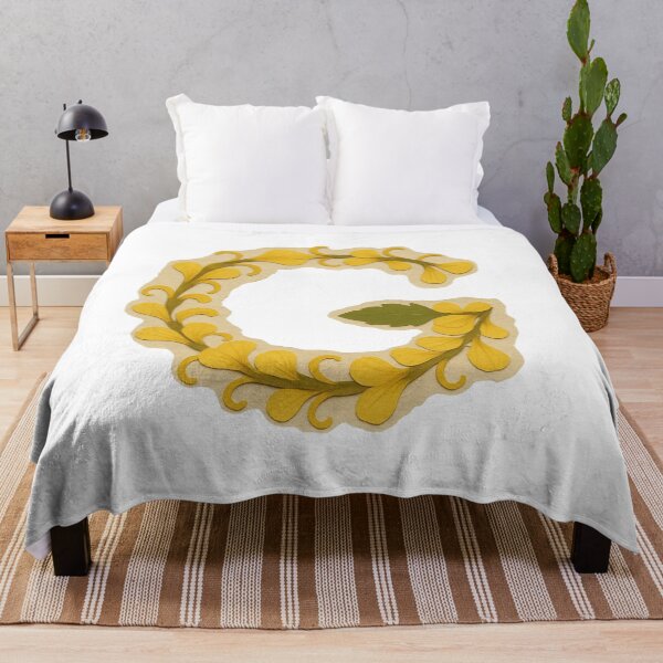 Aperçu de l'œuvre Lettre G jaune florale vintage créée et vendue par ITCHAWAWAA.