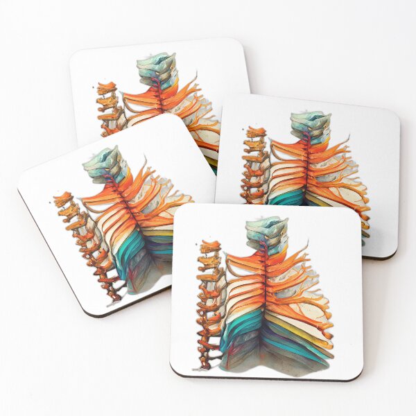 Item preview, Rib Cage & Spine Biomechanics - Modern Abstract Anatomy Art designed and sold by avivly.