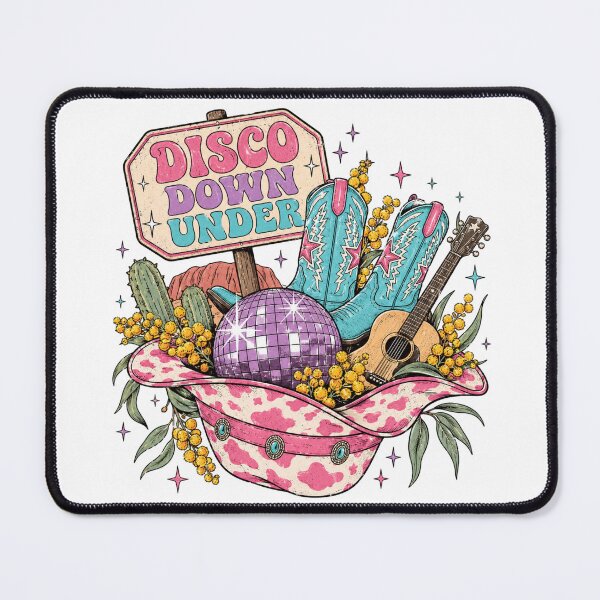 Item preview, Disco Down Under Pink Cowgirl Disco Ball Wattle Uluru Country Festival designed and sold by Yellowriversss.