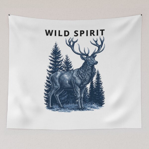 Item preview, Mystical Forest Stag Antlers Line Art designed and sold by TrendyGalaxy.