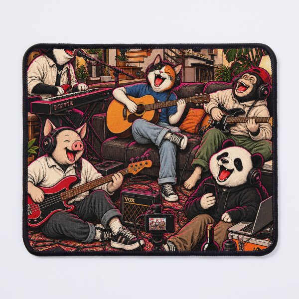 Item preview, Home Studio Animal Band Jam - Dog Cat Monkey Pig Panda Living Room Concert designed and sold by BRTHRCNK01.