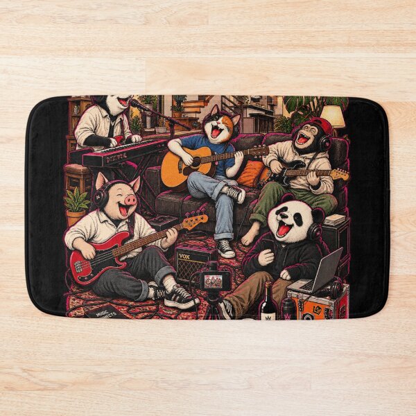 Item preview, Home Studio Animal Band Jam - Dog Cat Monkey Pig Panda Living Room Concert designed and sold by BRTHRCNK01.