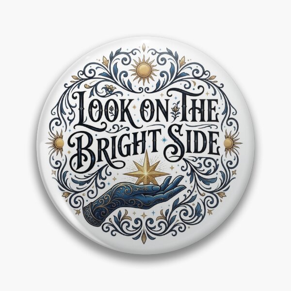 Item preview, Look On The Bright Side Inspirational Typography Art designed and sold by NuYaArt.