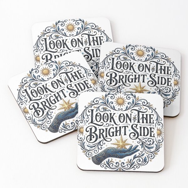 Item preview, Look On The Bright Side Inspirational Typography Art designed and sold by NuYaArt.