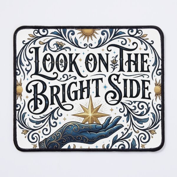 Item preview, Look On The Bright Side Inspirational Typography Art designed and sold by NuYaArt.