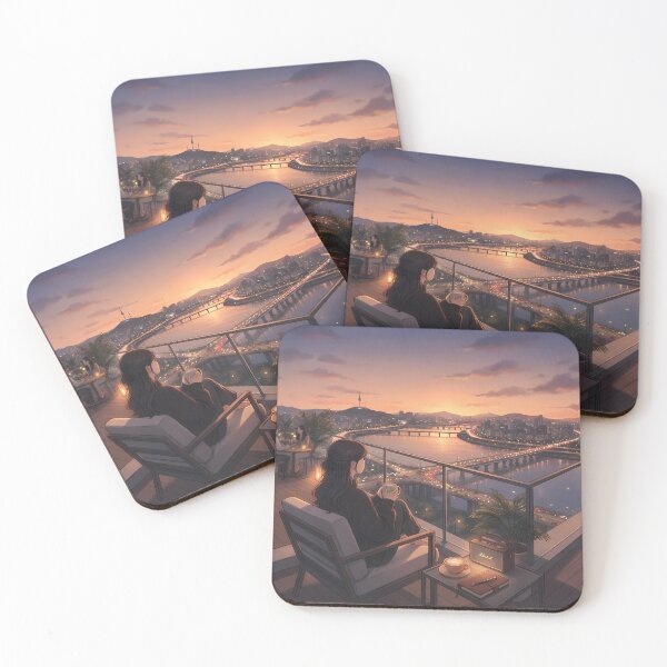 Item preview, Golden Hour in Seoul: Han River View Sunset Lounge & Retro Vibes designed and sold by SOOstudio73.