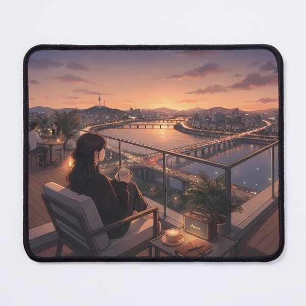 Item preview, Golden Hour in Seoul: Han River View Sunset Lounge & Retro Vibes designed and sold by SOOstudio73.