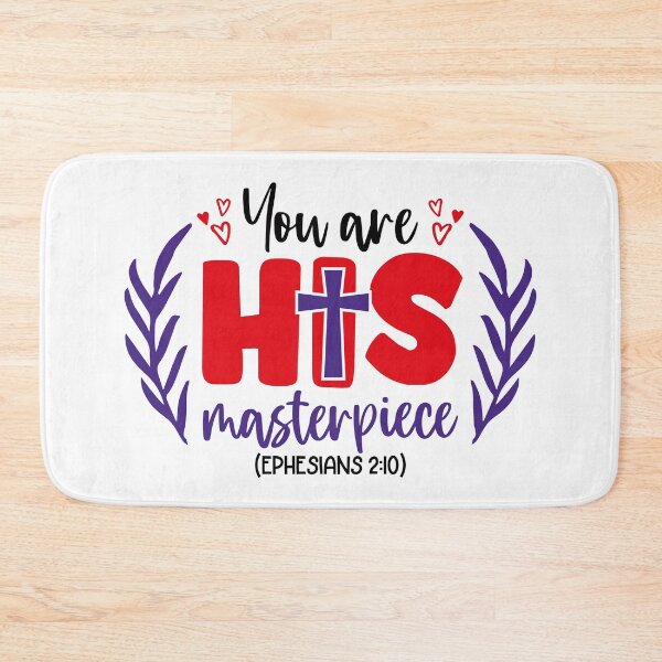 Item preview, You Are His Masterpiece Christian Faith Ephesians 2:10 Bible Verse Inspirational Christian Gift | Christian Tshirt , stickr and mug design designed and sold by Billium Halder.