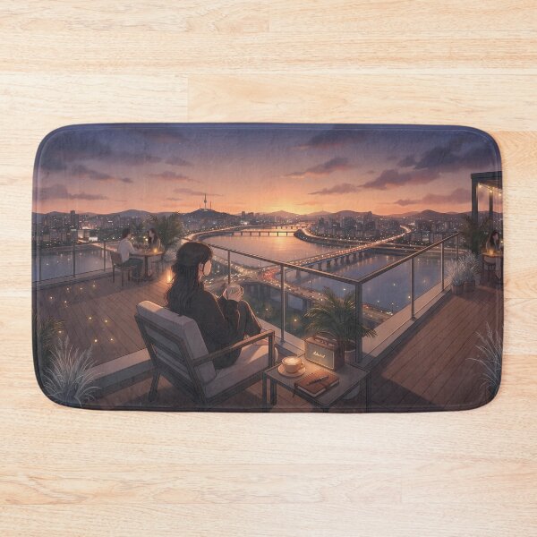 Item preview, Golden Hour in Seoul: Han River View Sunset Lounge & Retro Vibes designed and sold by SOOstudio73.