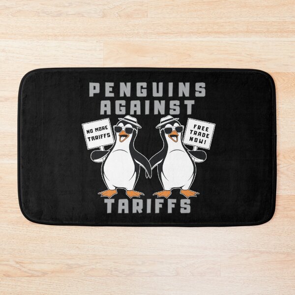 Item preview, Penguins Against Tariffs Funny Political Humor – No More Tariffs Free Trade designed and sold by SkymarArt.