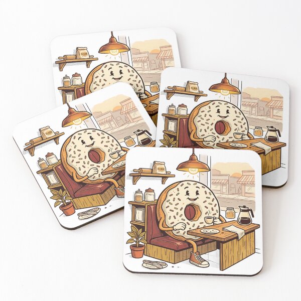 Item preview, Vintage Donut Coffee Bakery Retro Food Illustration designed and sold by lovepower.