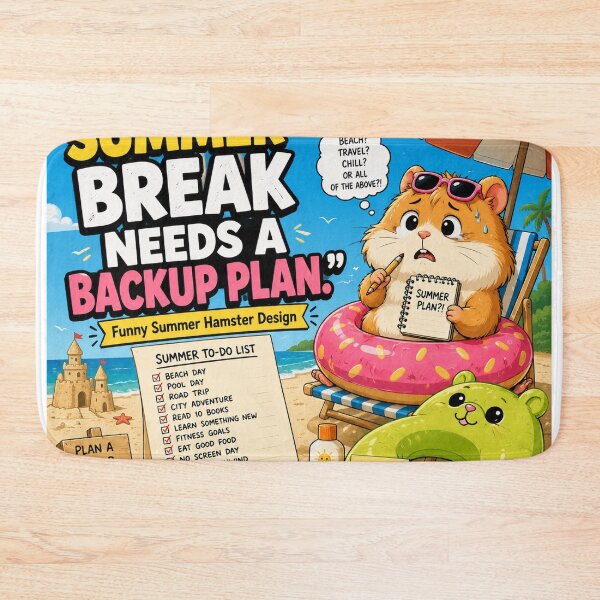 Item preview, Funny Summer Break Backup Plan Hamster Planning Meme designed and sold by shopevermint.
