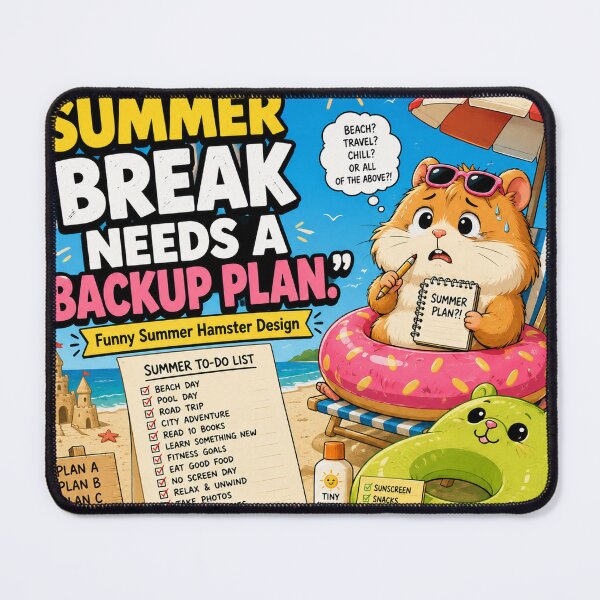 Item preview, Funny Summer Break Backup Plan Hamster Planning Meme designed and sold by shopevermint.
