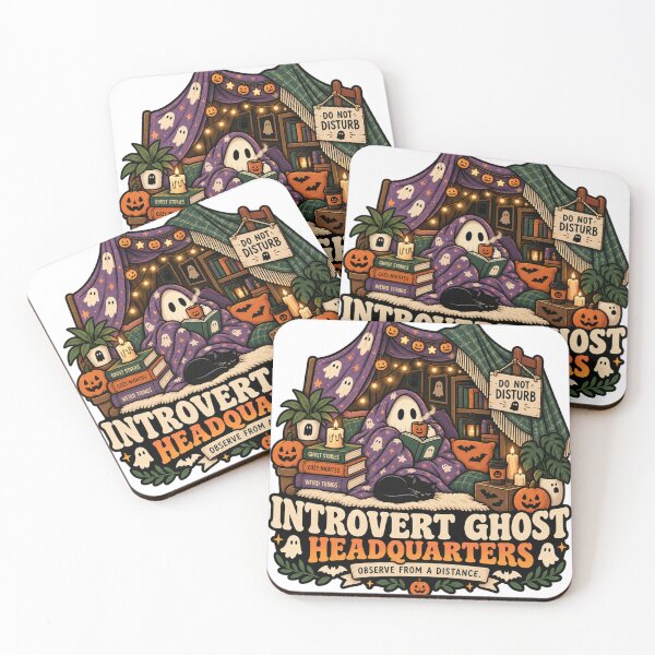 Item preview, Introvert Ghost Headquarters | Cozy Halloween Book Lover Ghost Art designed and sold by DmaarGroup.