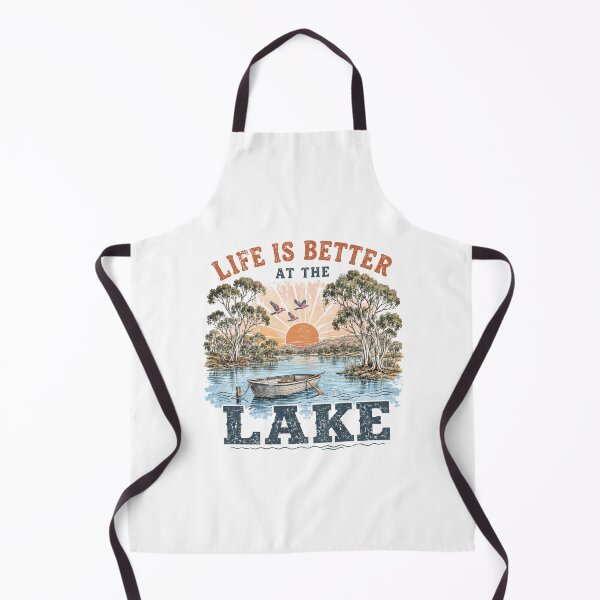 Item preview, Life Is Better At The Lake Retro Aussie Lake Galah Gum Tree Boat Sunset designed and sold by Yellowriversss.