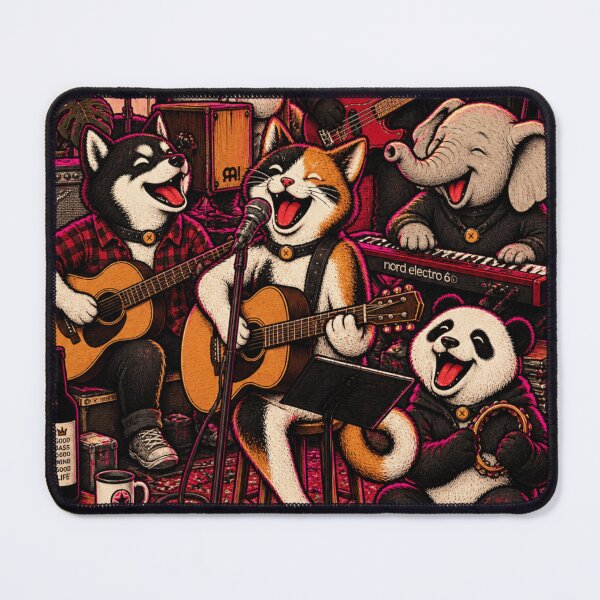 Item preview, Cozy Acoustic Animal Folk Band - Cat Singer Husky Guitar Elephant Keyboard Panda Tambourine designed and sold by BRTHRCNK01.