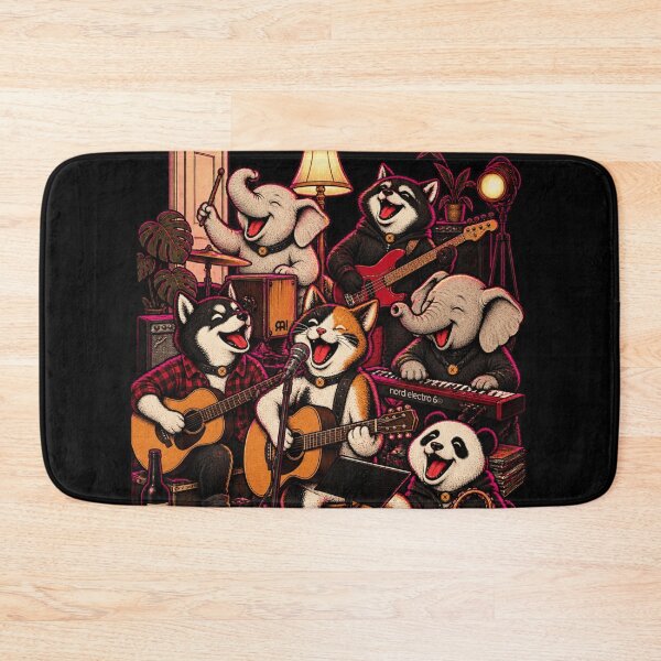 Item preview, Cozy Acoustic Animal Folk Band - Cat Singer Husky Guitar Elephant Keyboard Panda Tambourine designed and sold by BRTHRCNK01.