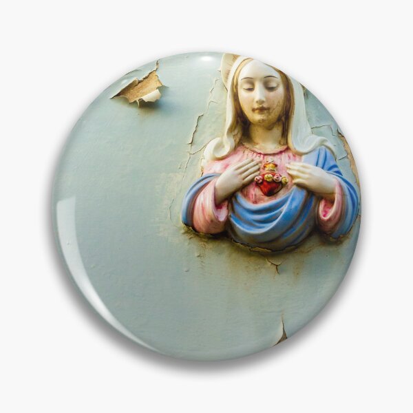 Item preview, Sacred Heart Statue of Virgin Mary on Weathered Wall designed and sold by Nmallia.