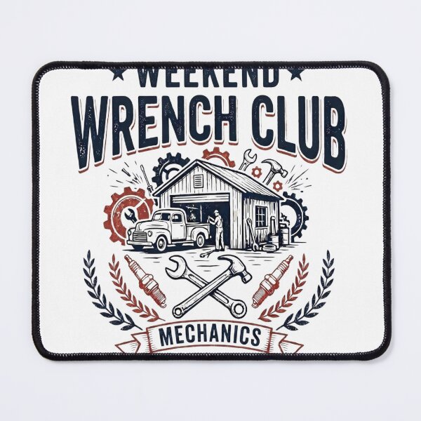 Artikelvorschau, Weekend Wrench Club – Vintage Mechanic Garage T-Shirt entworfen und verkauft von abdlhakim taoufik.