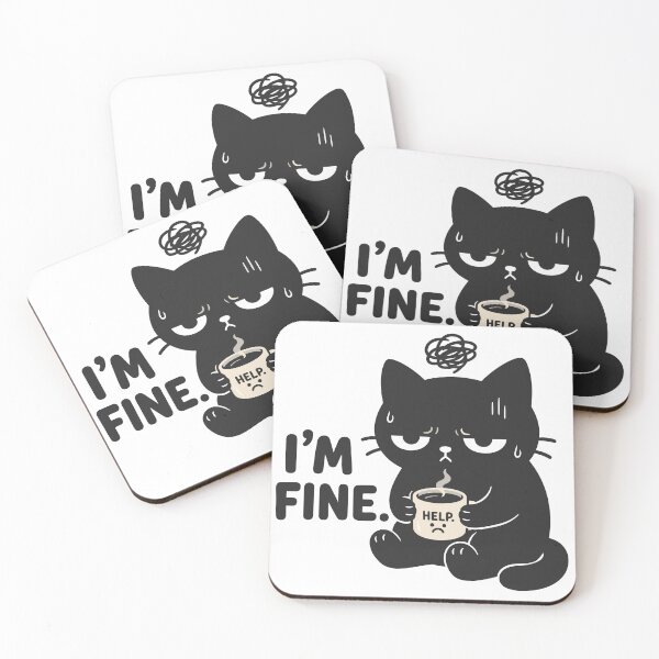 Item preview, i'm fine sarcasm cat designed and sold by tindian.