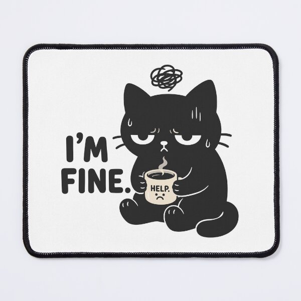 Item preview, i'm fine sarcasm cat designed and sold by tindian.