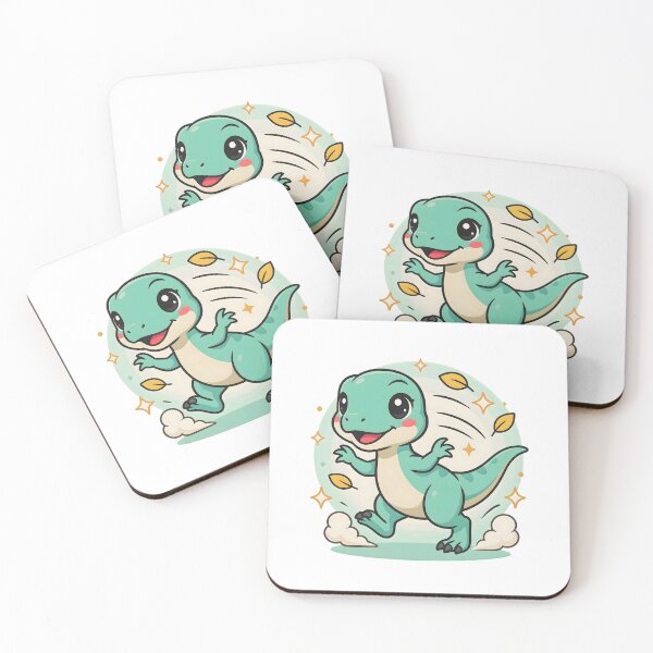 Item preview, Cute Kawaii Running Raptor Dinosaur Sticker designed and sold by ChibiPCStudio.