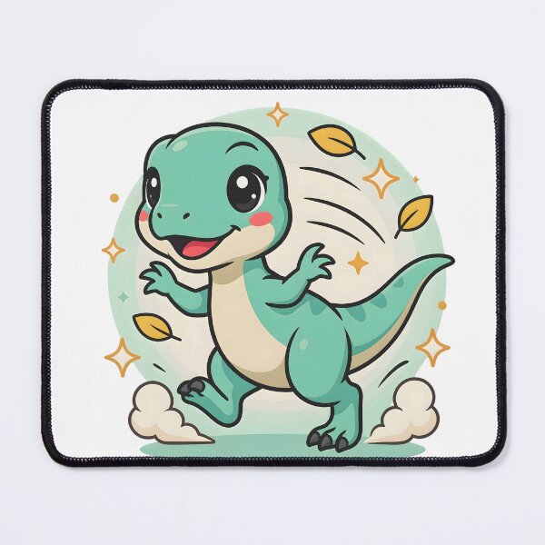 Item preview, Cute Kawaii Running Raptor Dinosaur Sticker designed and sold by ChibiPCStudio.