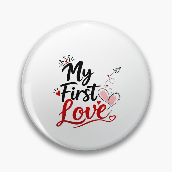 Item preview, My First Love Romantic Heart Couple Gift Design designed and sold by Lovestickerco.