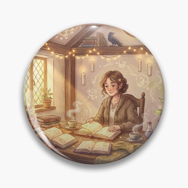 Item preview, Cozy Witch Reading Spell Books | Magical Fantasy Library Art designed and sold by SebastianSpace.
