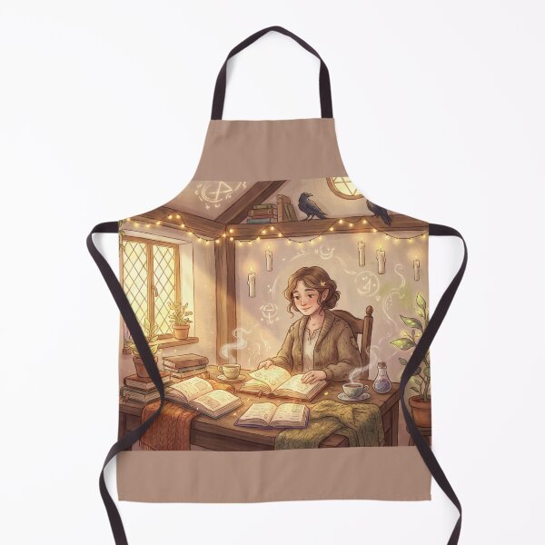 Item preview, Cozy Witch Reading Spell Books | Magical Fantasy Library Art designed and sold by SebastianSpace.