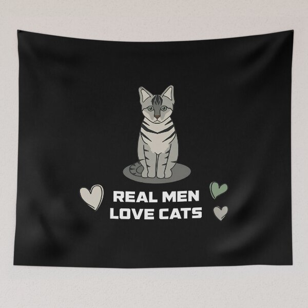 Item preview, Real Men Love Cats Cute Tabby Cat Graphic Design designed and sold by GiaoCalonas.