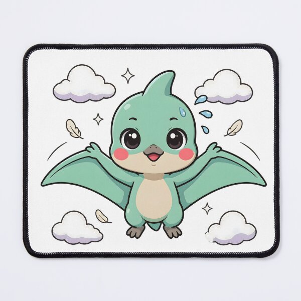 Item preview, Cute Kawaii Baby Pteranodon Flying Sticker designed and sold by ChibiPCStudio.